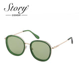 Fashion round sunglasses women men brand luxury design green candy lens pink frame Polarized sun glasses shades - Presidential Brand (R)