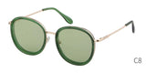 Fashion round sunglasses women men brand luxury design green candy lens pink frame Polarized sun glasses shades - Presidential Brand (R)
