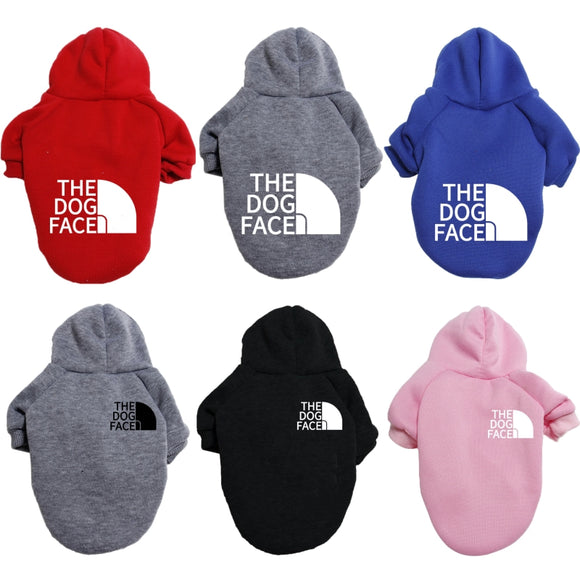 Designer Pet Dog Clothes Sweater, Four Seasons Medium and Large Dog Hoodie The Dog Face Labrador French Bulldog Jacket Clothing