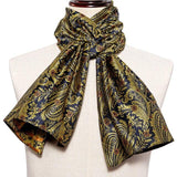 100% Silk Scarf Winter And Autumn Casual Green Jacquard Paisley Shirt Scarf 160*50cm - Presidential Brand (R)