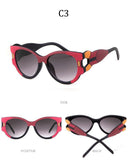 Big Frame Cat Eye Sunglasses Hollow Out Leg Sun Glasses Gradient Lens Shades 90S - Presidential Brand (R)