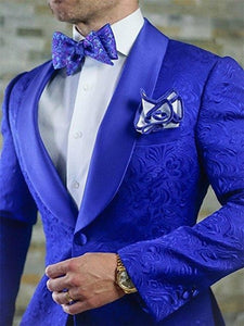Men Floral Suits For Wedding Latest Designs Groom Tuxedos Shawl Lapel Blazer - Presidential Brand (R)