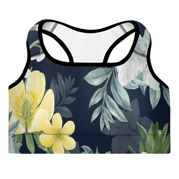 Women's Fitness Floral Padded Sports Bra - Presidential Brand (R)