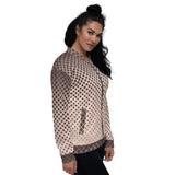 Womens Jackets, Burgundy Half-Tone Style Bomber Jacket - Presidential Brand (R)