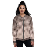 Womens Jackets, Burgundy Half-Tone Style Bomber Jacket - Presidential Brand (R)