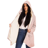 Womens Jackets, Peach Marble Graphic Style Fleece Cloak - Presidential Brand (R)