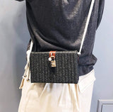 Straw Box Clutch Shoulder Bag - Presidential Brand (R)