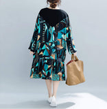Womens Oversize Long Sleeve Geo Print Dress - Presidential Brand (R)