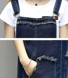 Womens Denim Pinafore Dress with Pockets - Presidential Brand (R)